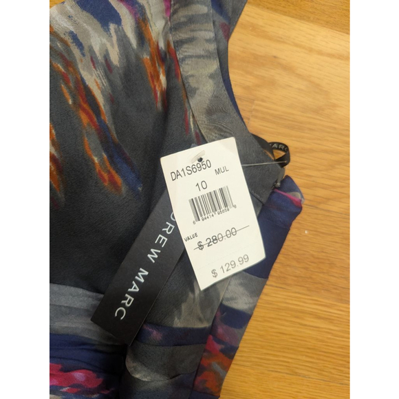 Andrew Marc Silk Mini Dress Cross Front Size 10 NWT - Picture 5 of 14